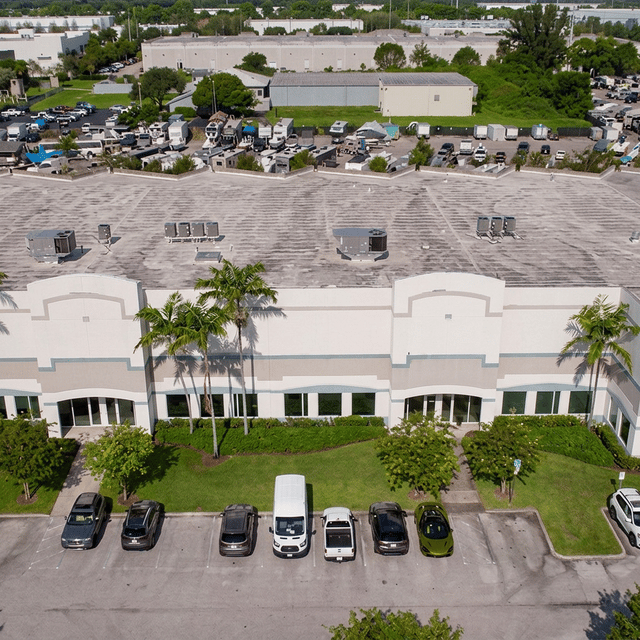 Aerial view of the Private Label Express corporate office, warehouse and fulfillment facility in Coral Springs, Florida